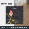 National trend weighing scale, body scale, student dormitory, hotel, bathroom, home/tempered glass, home, lotus Chinese style national trend details Picture